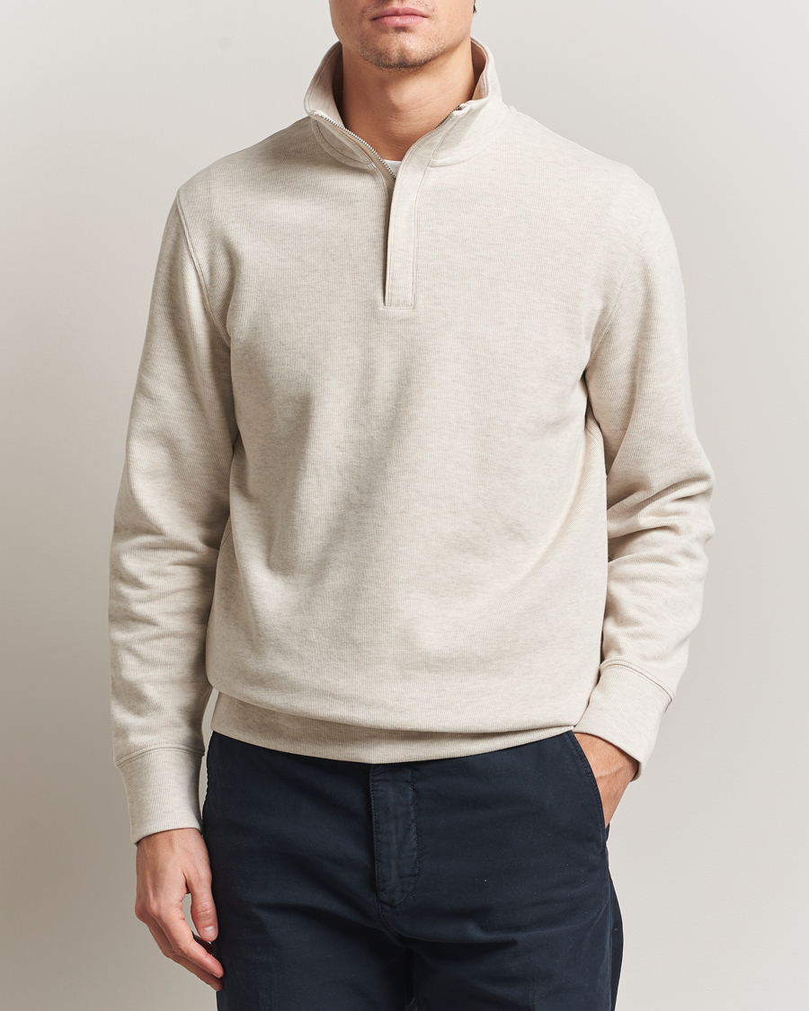 Heren | Truien | GANT | Light Sacker Rib Half Zip Seed Melange