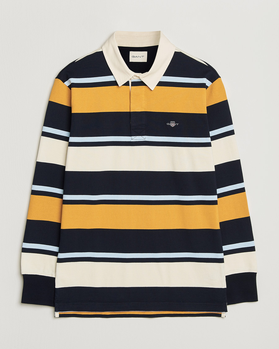 Heren | Truien | GANT | Striped Heavy Rugger Evening Blue Multi