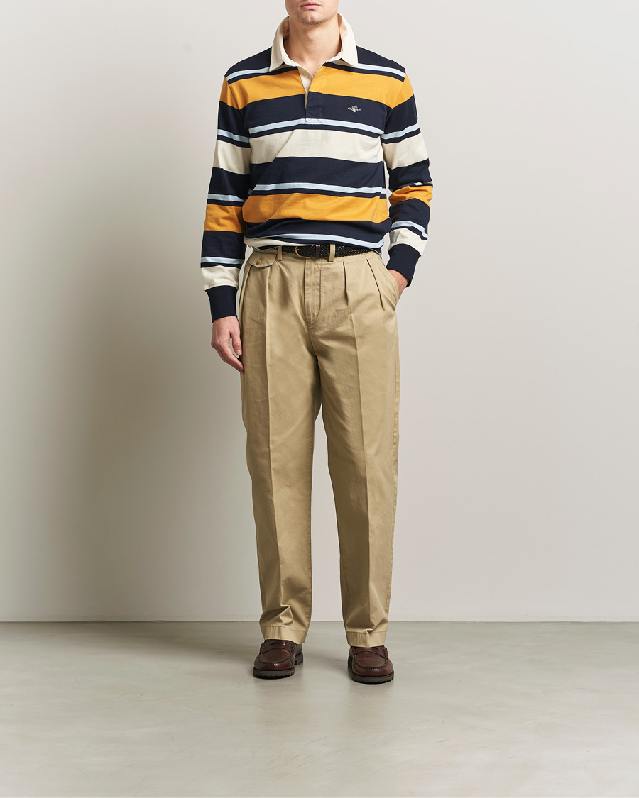 Heren | Truien | GANT | Striped Heavy Rugger Evening Blue Multi