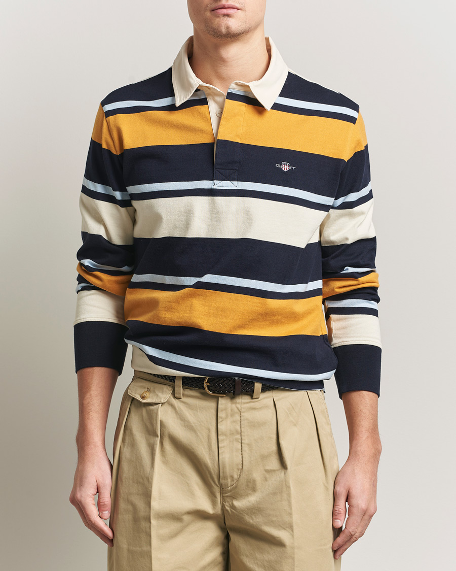 Heren | Truien | Gant | Striped Heavy Rugger Evening Blue Multi