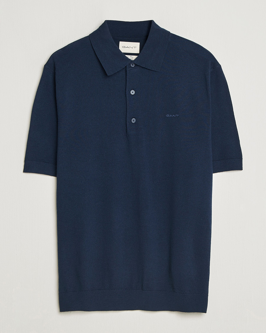 Heren | Polo's | GANT | Extrafine Merino Polo Marine