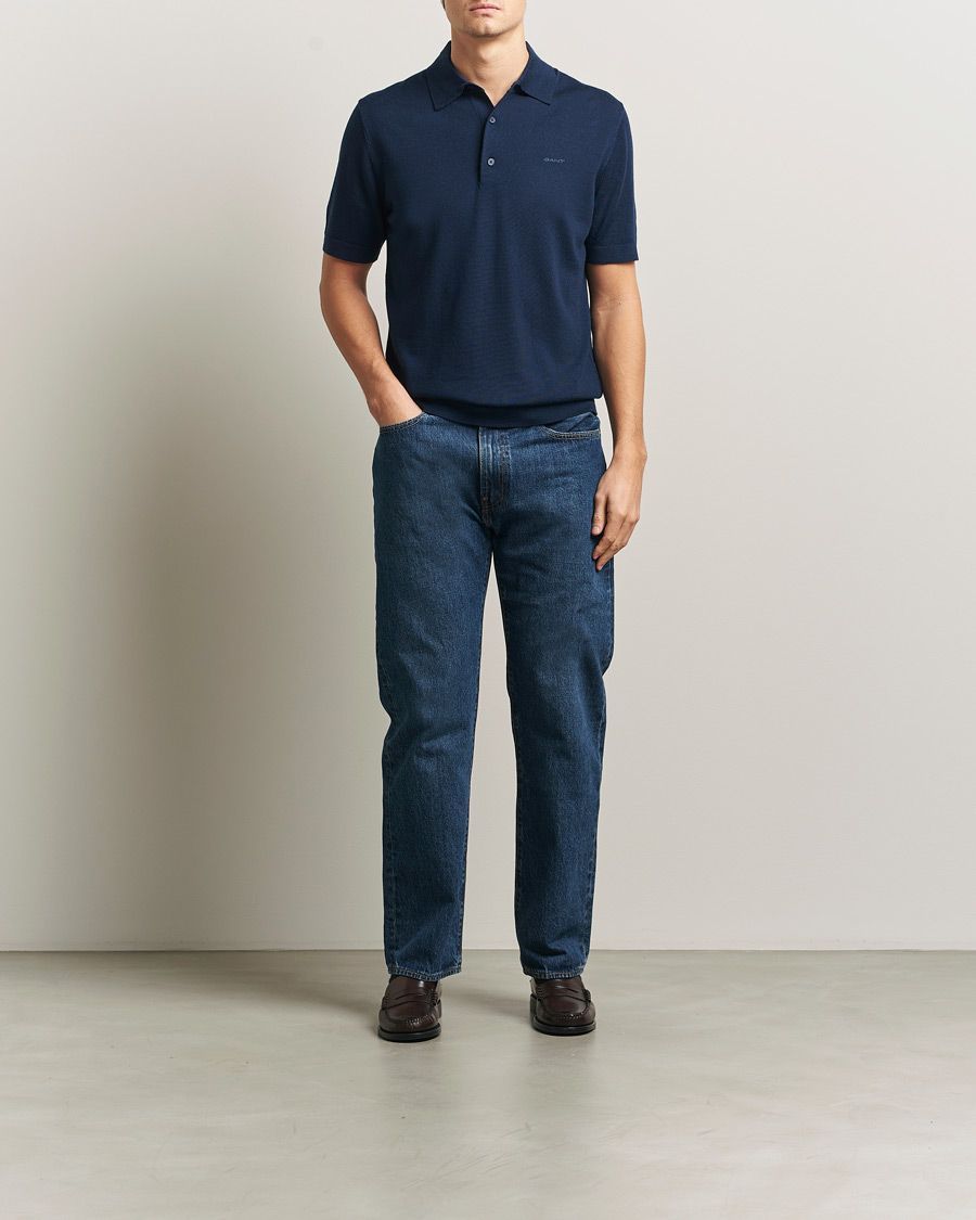 Heren | Polo's | GANT | Extrafine Merino Polo Marine