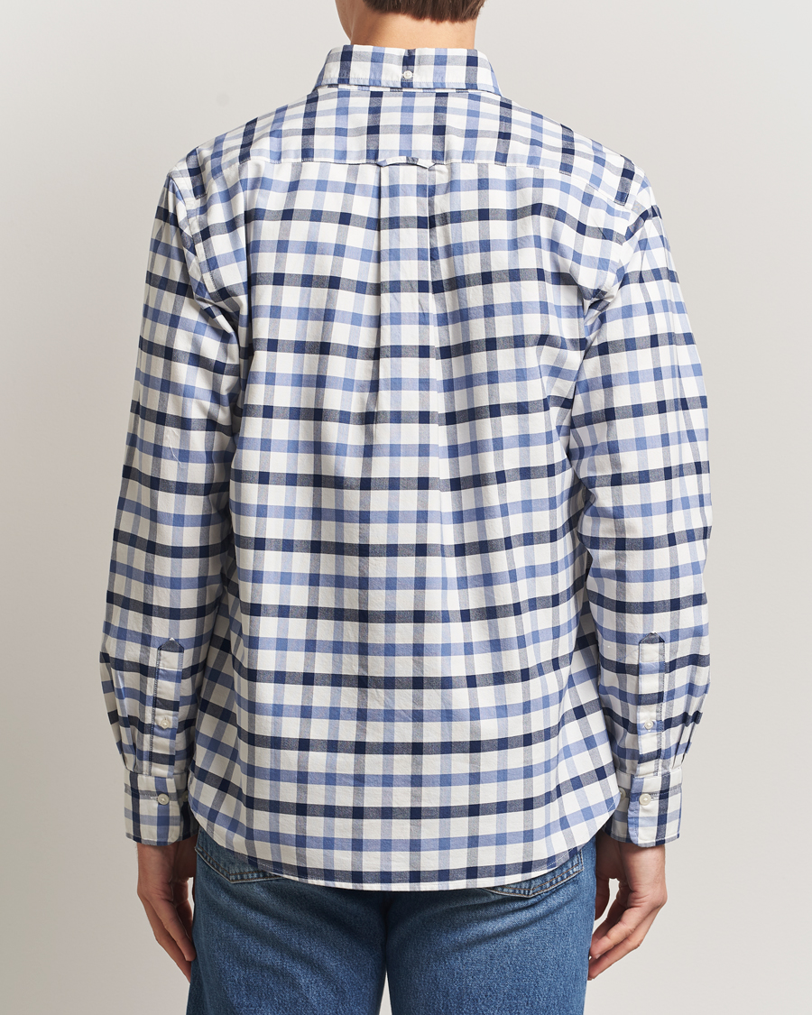 Heren | Overhemden | Gant | Regular Fit Oxford Checked Shirt Greyish Blue