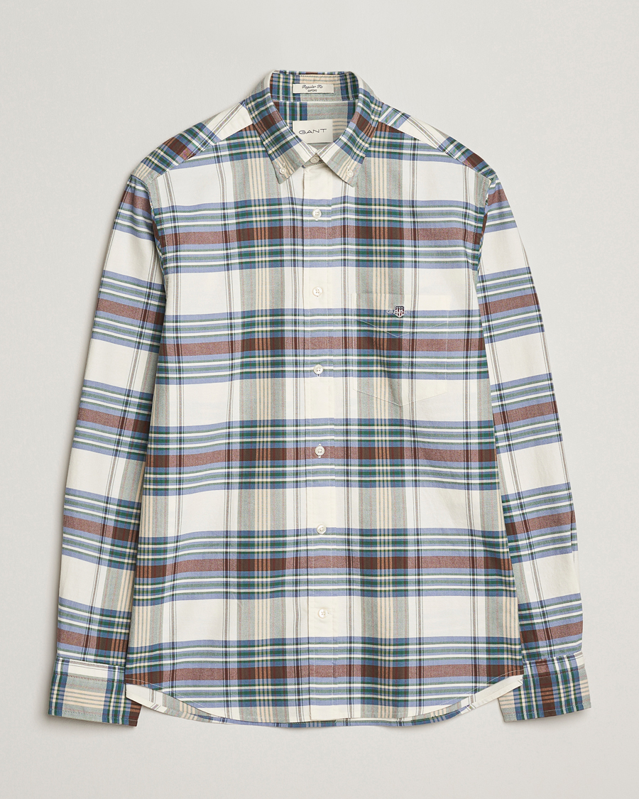 Heren | Overhemden | Gant | Regular Fit Oxford Checked Shirt Woody Green