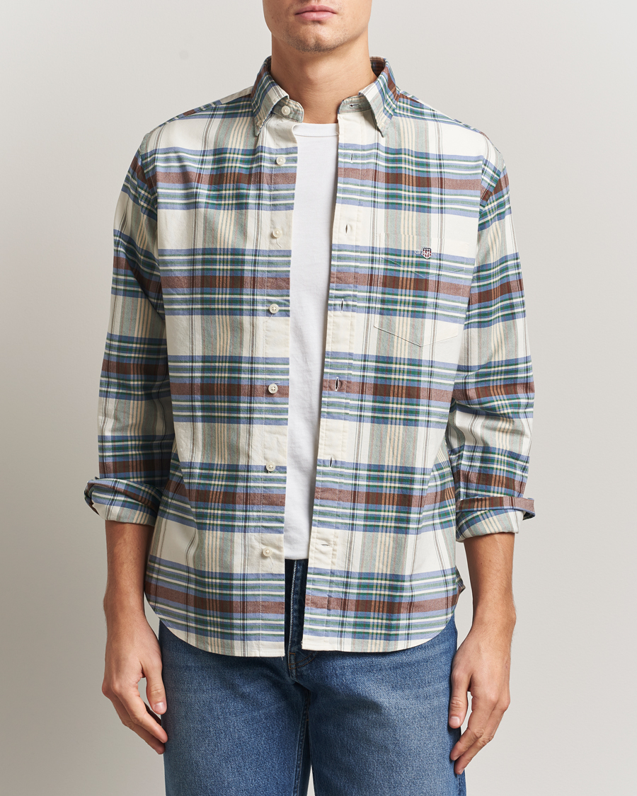 Heren | Overhemden | Gant | Regular Fit Oxford Checked Shirt Woody Green