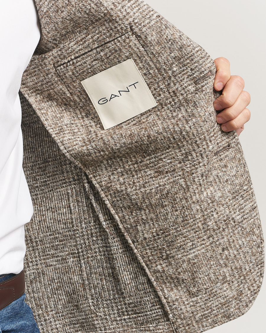 Heren | Blazers | GANT | Wool Checked Blazer Seed Melange