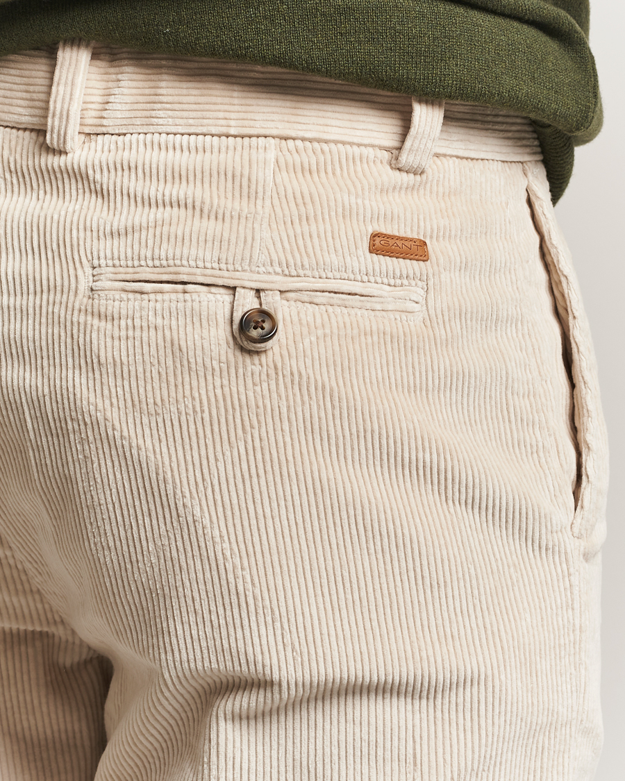 Heren | Broeken | GANT | Straight Fit Corduroy Trousers Putty