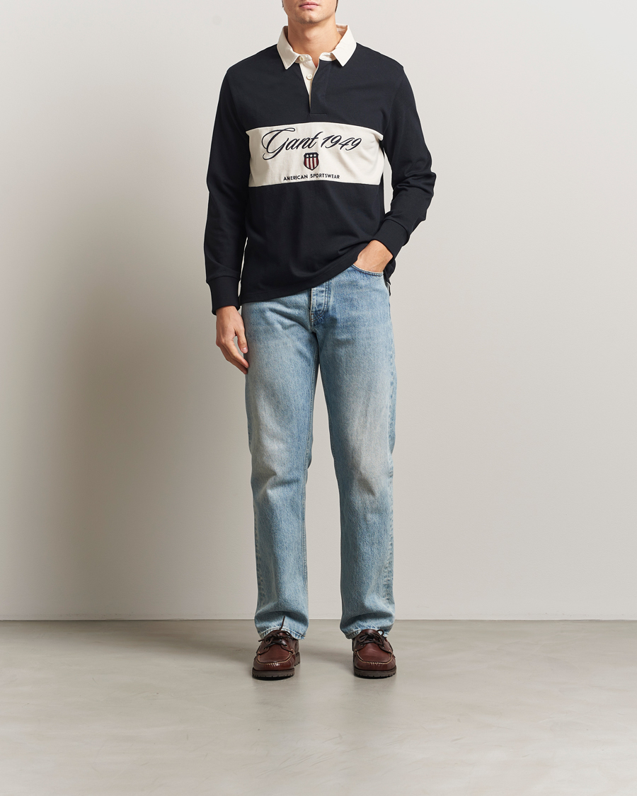 Heren | Truien | Gant | Blocked Logo Heavy Rugger Black