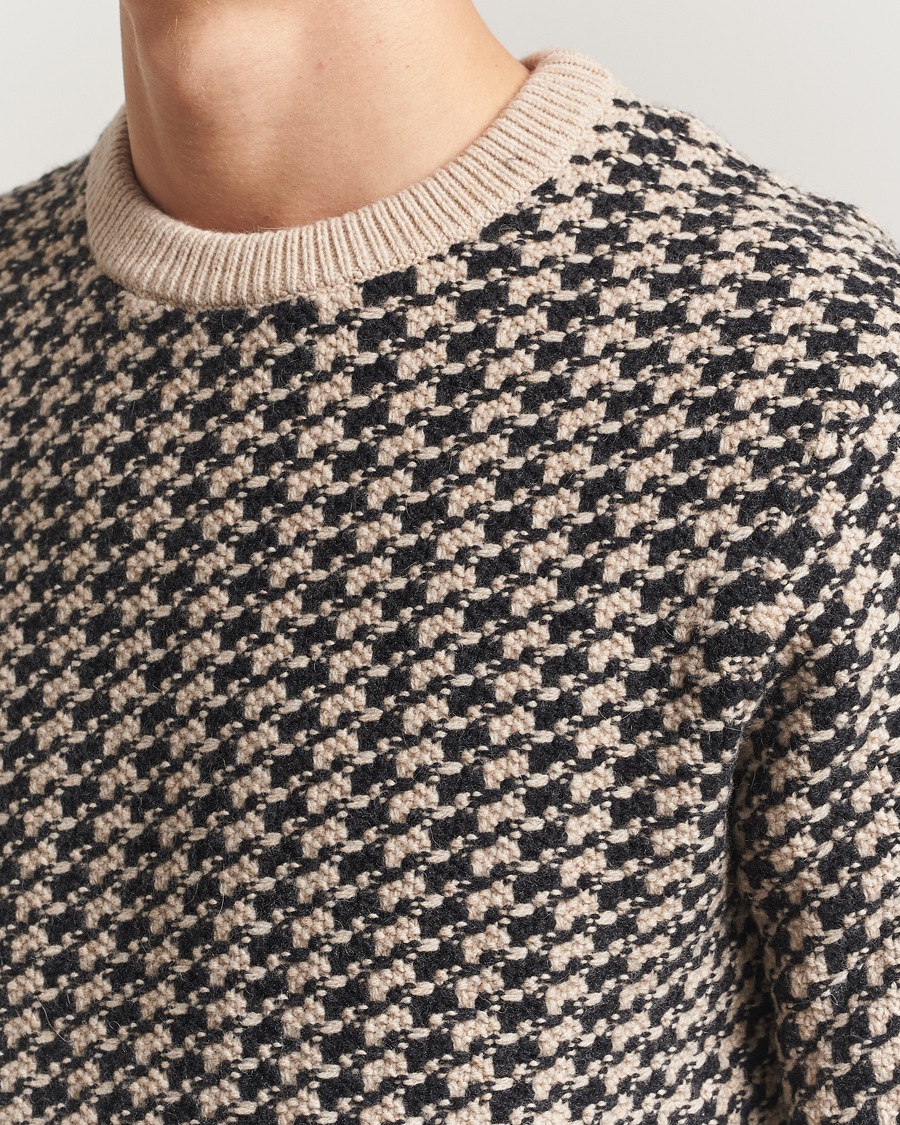 Heren | Truien | GANT | Two Tone Textured Knitted Crew Neck Charcoal
