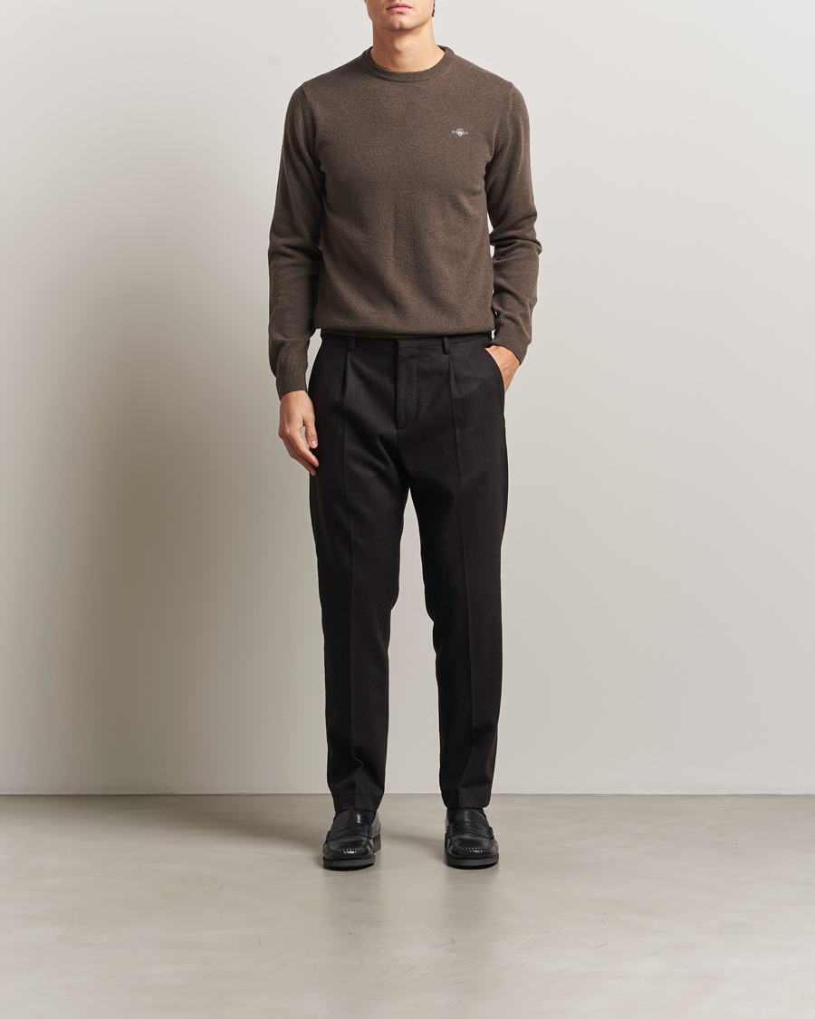 Heren | Truien | GANT | Superfine Lambswool Crew Neck Seawood Melange