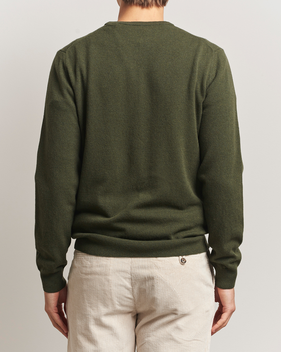 Heren | Truien | Gant | Superfine Lambswool Crew Neck Khaki Green Melange