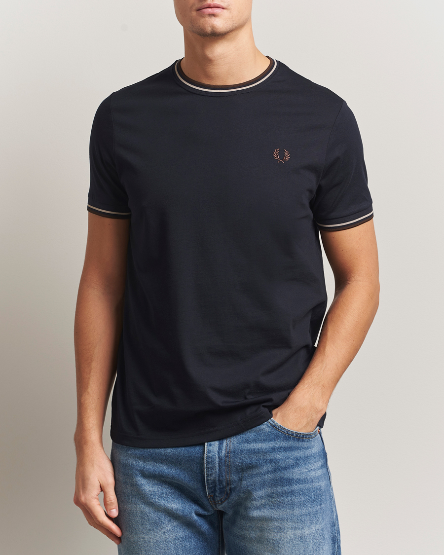 Heren | T-shirts | Fred Perry | Twin Tipped T-Shirt Navy