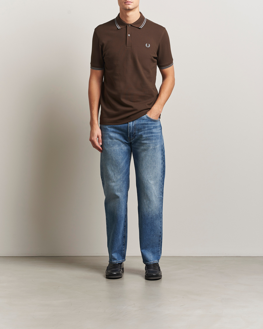 Heren | Polo's | Fred Perry | Twin Tipped Shirt Burnt Tobacco