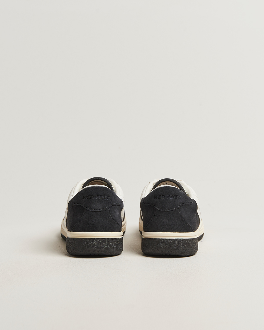 Heren | Sneakers | Fred Perry | B11 Leather/Suede Sneaker Snow White/Navy