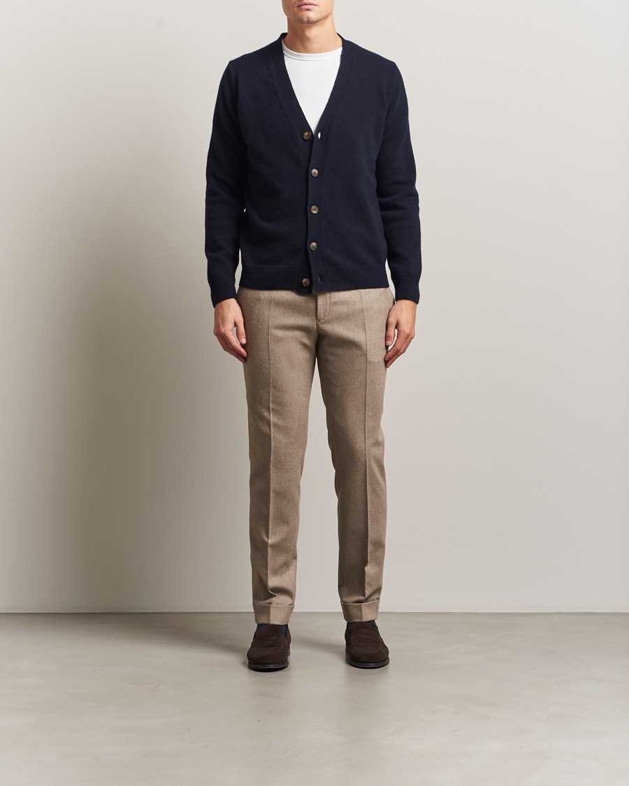 Heren | Truien | Oscar Jacobson | Eduardo Wool Cardigan Navy