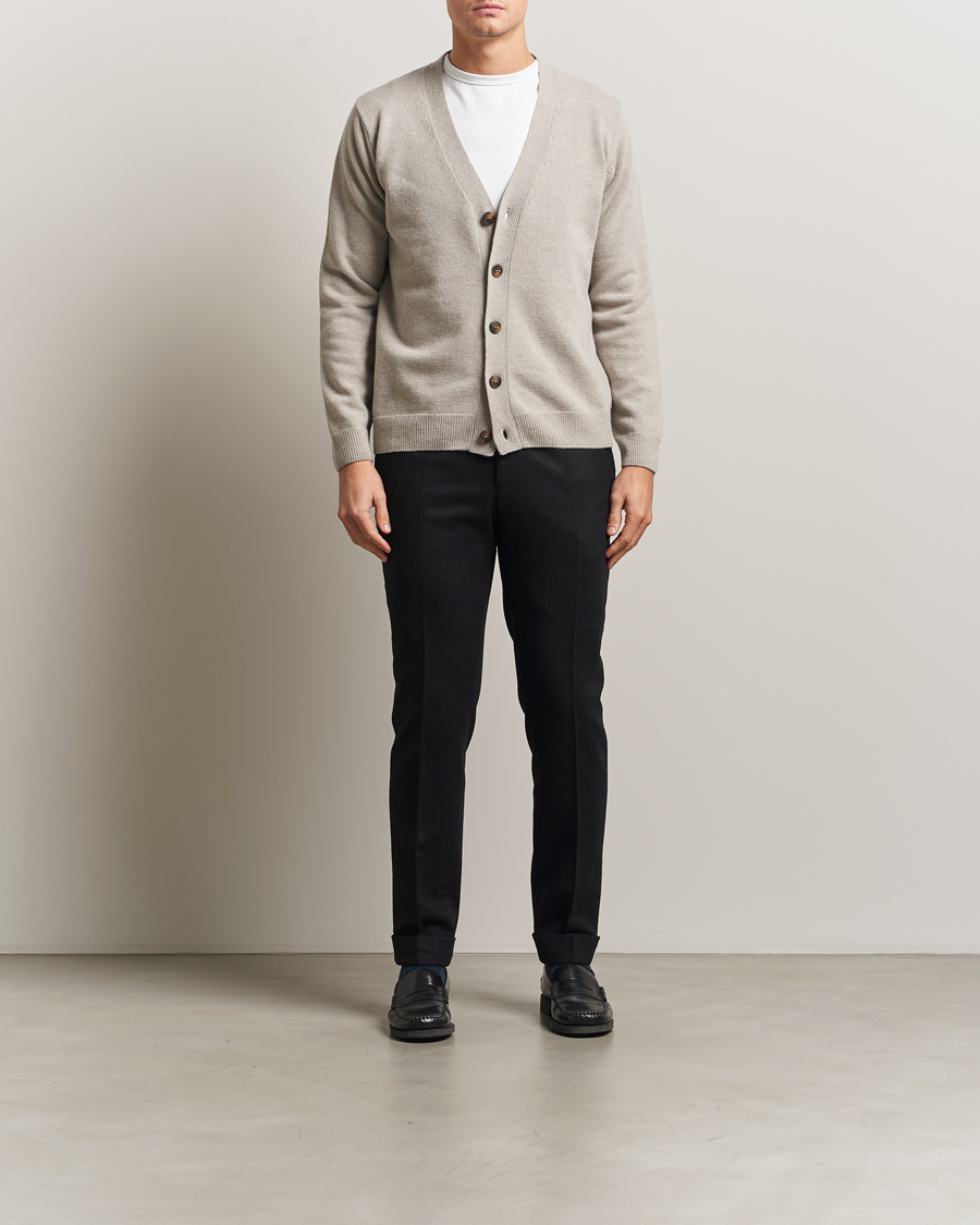 Heren | Truien | Oscar Jacobson | Eduardo Wool Cardigan Beige