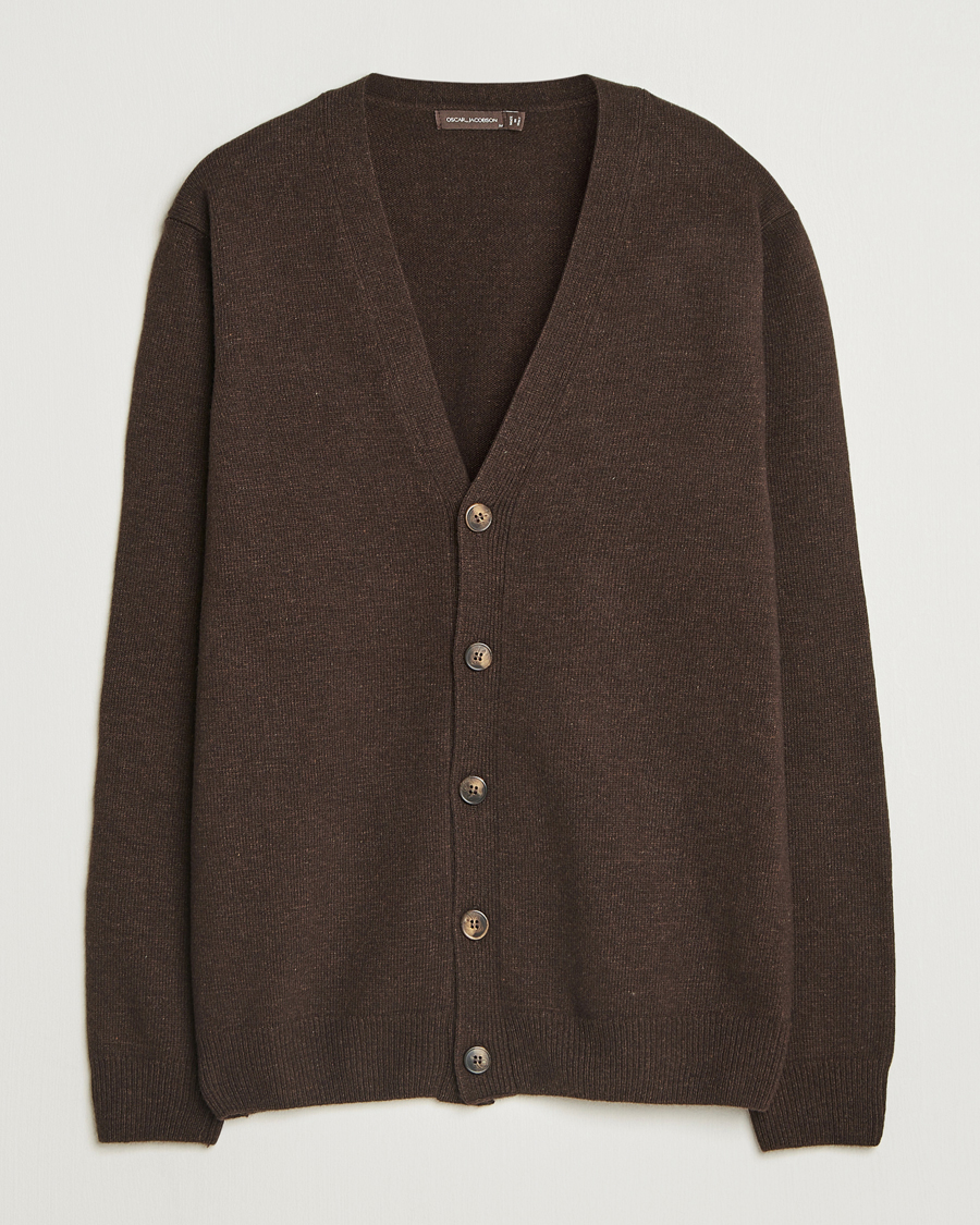 Heren | Truien | Oscar Jacobson | Eduardo Wool Cardigan Brown