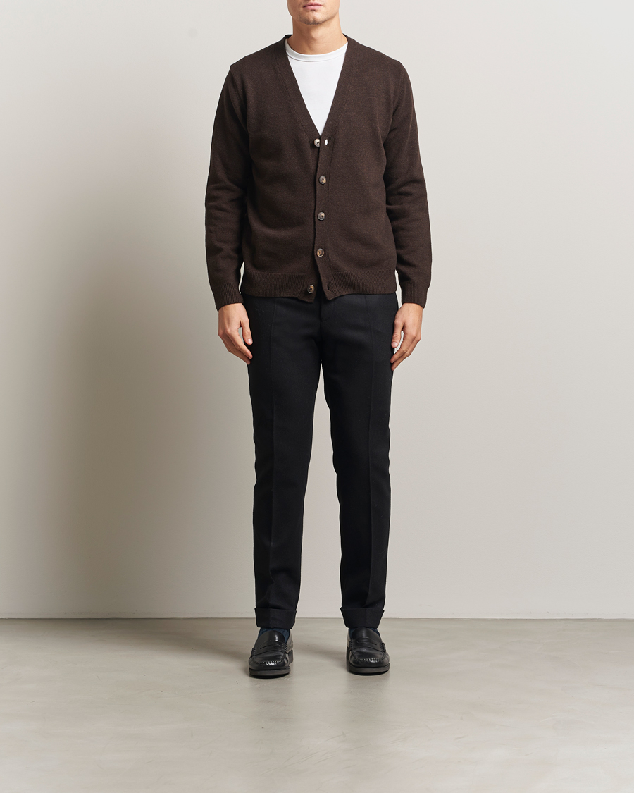 Heren | Truien | Oscar Jacobson | Eduardo Wool Cardigan Brown