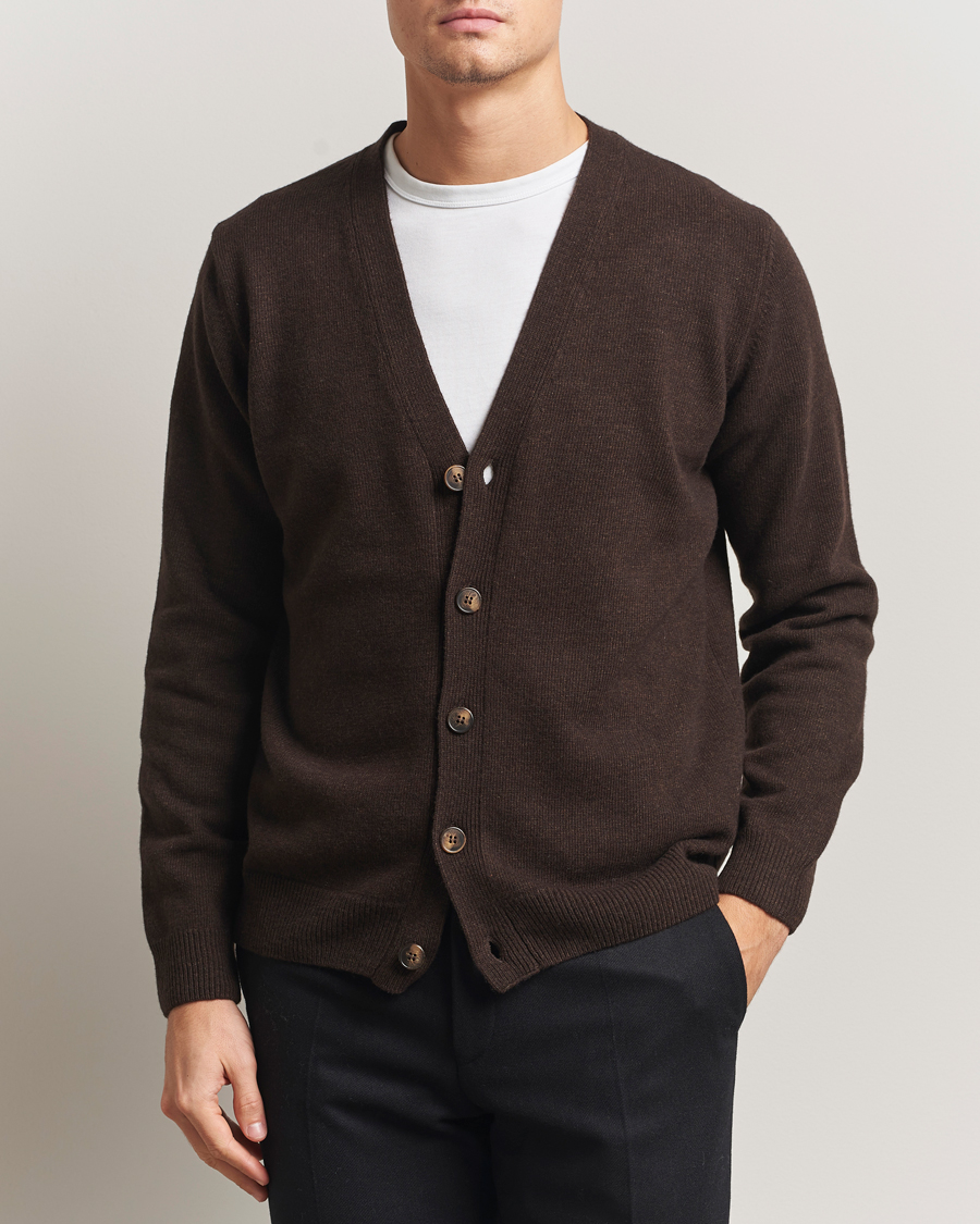 Heren | Truien | Oscar Jacobson | Eduardo Wool Cardigan Brown