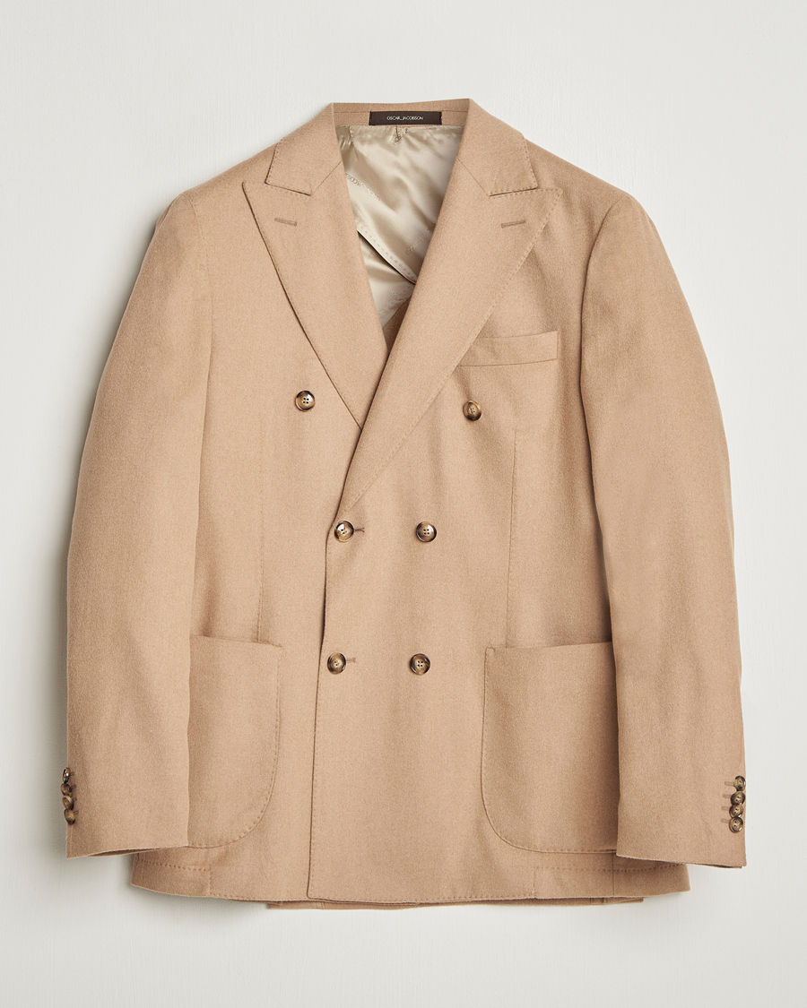 Heren | Blazers | Oscar Jacobson | Farris Baby Camel Loro Piana Blazer Beige