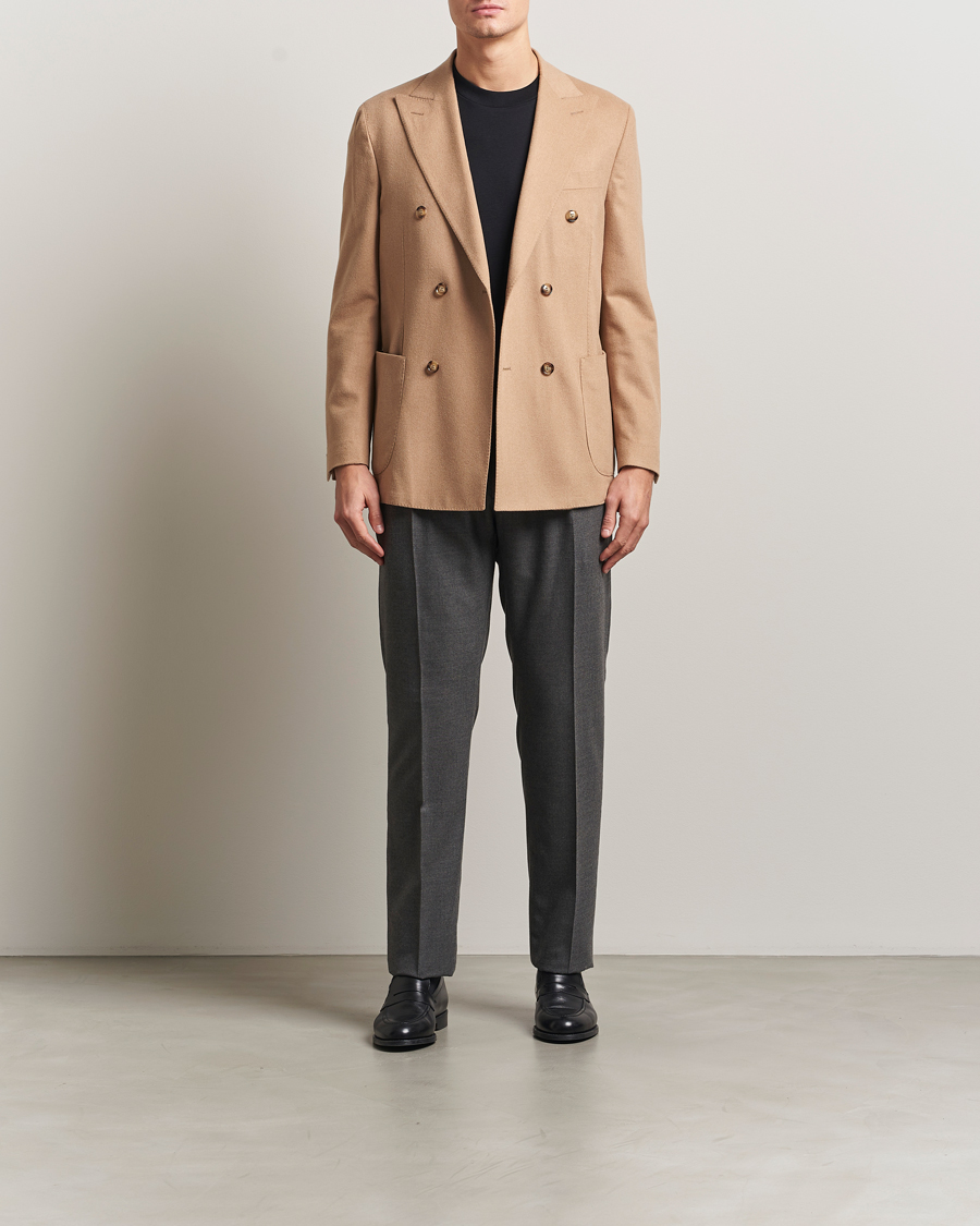 Heren | Blazers | Oscar Jacobson | Farris Baby Camel Loro Piana Blazer Beige