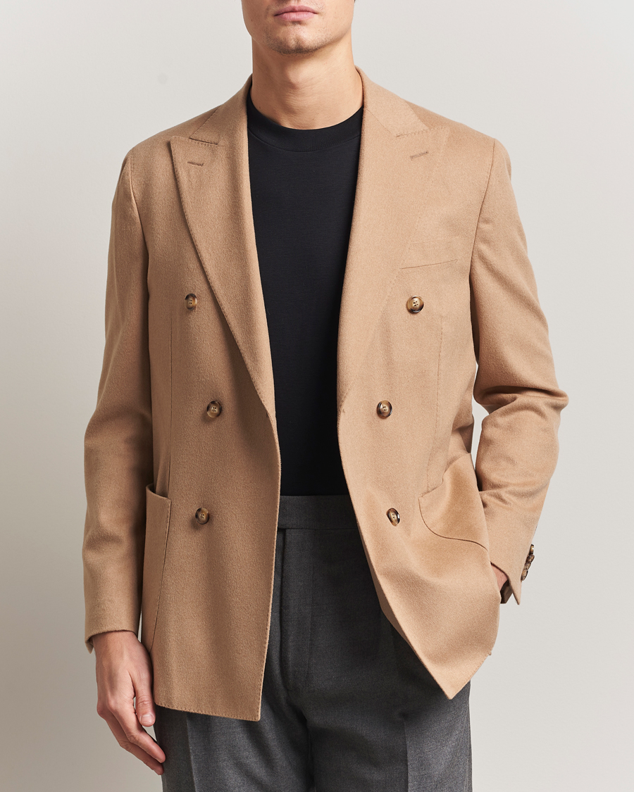 Heren | Blazers | Oscar Jacobson | Farris Baby Camel Loro Piana Blazer Beige