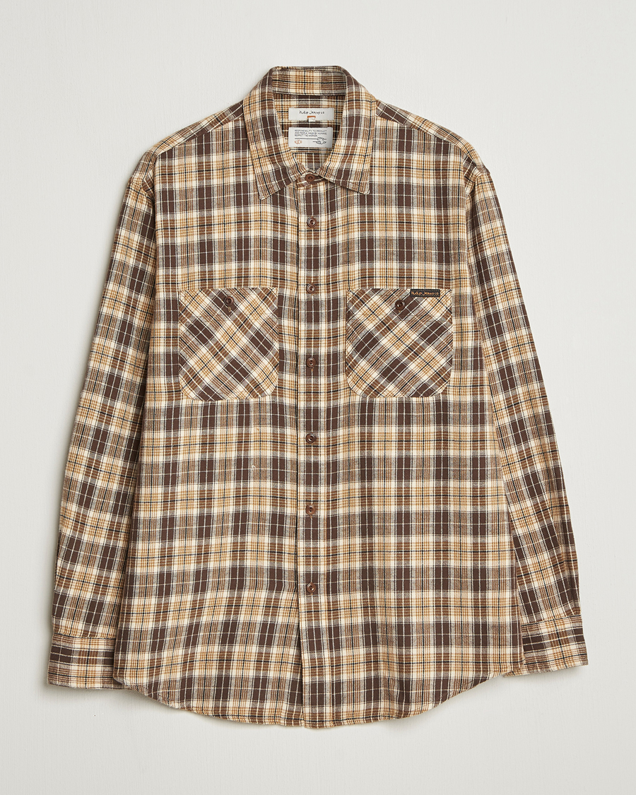 Heren | Overhemden | Nudie Jeans | Julian Checked Worker Shirt Brown