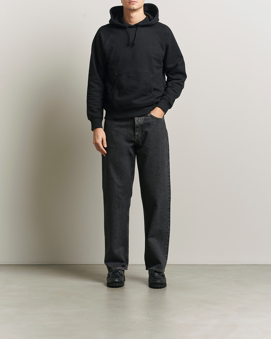 Heren | Truien | Nudie Jeans | Gunde Logo Hoodie Black