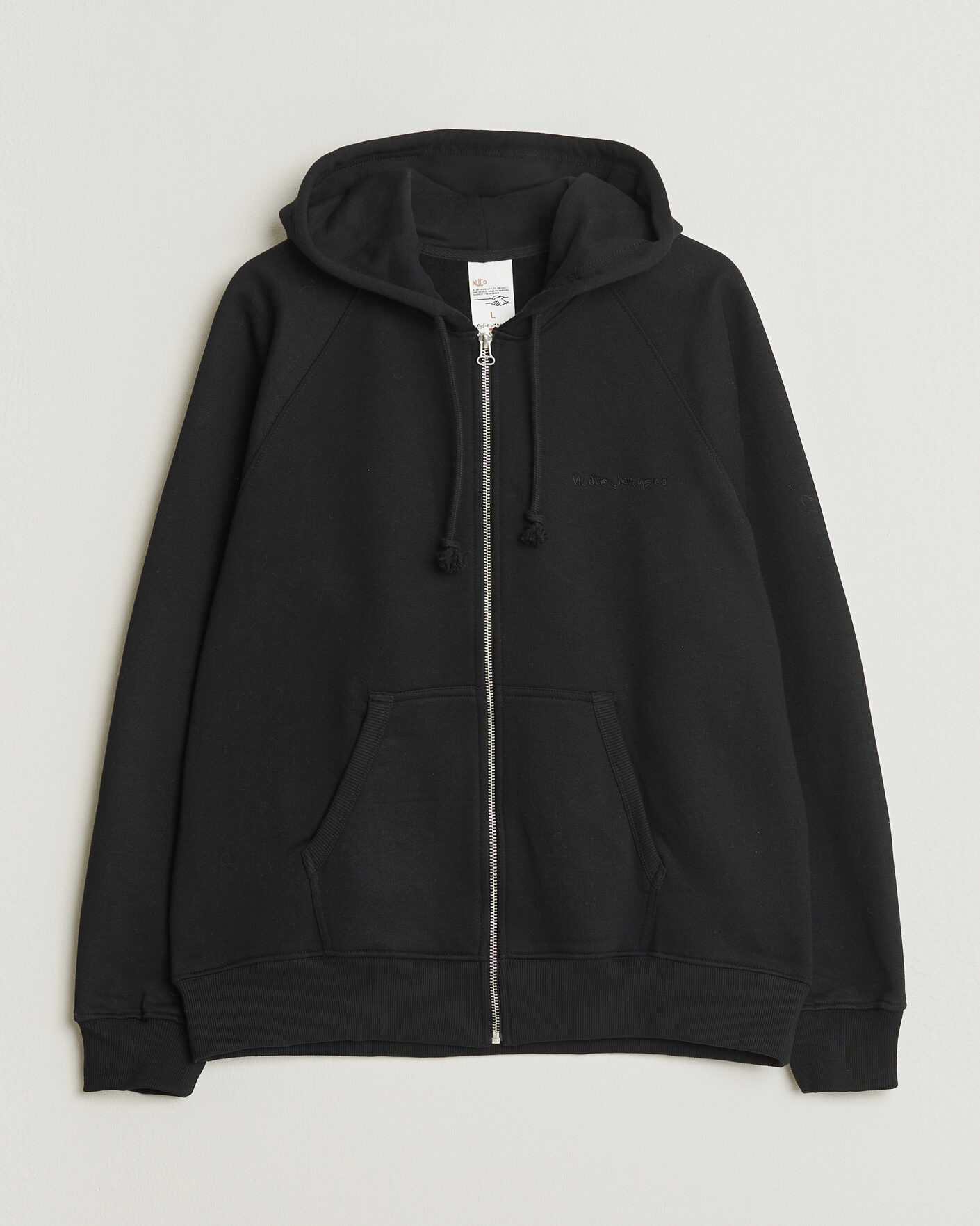 Heren | Truien | Nudie Jeans | Gunde Logo Full Zip Hoodie Black