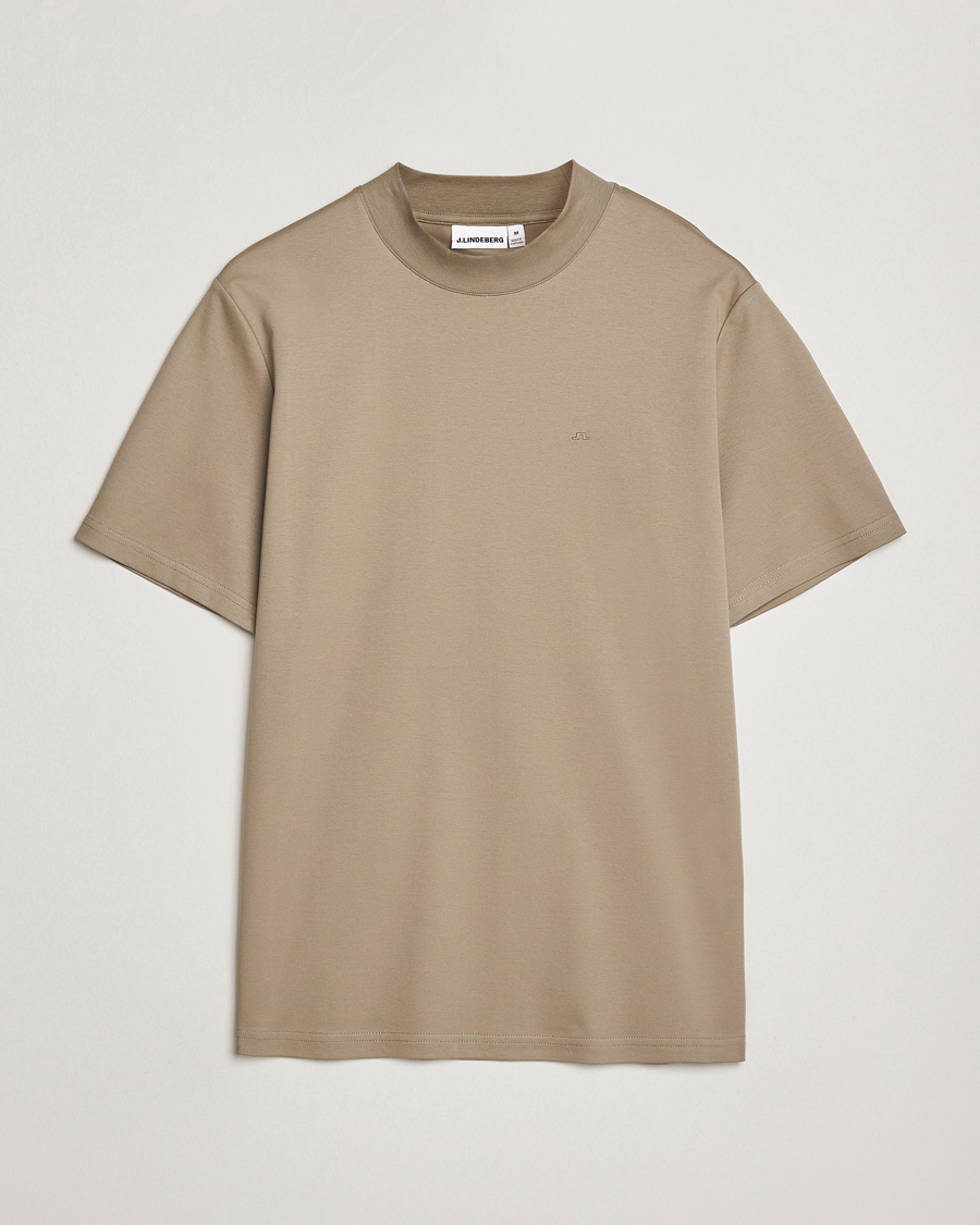 Heren | T-shirts | J.Lindeberg | Ace Mock Neck T-Shirt Brindle