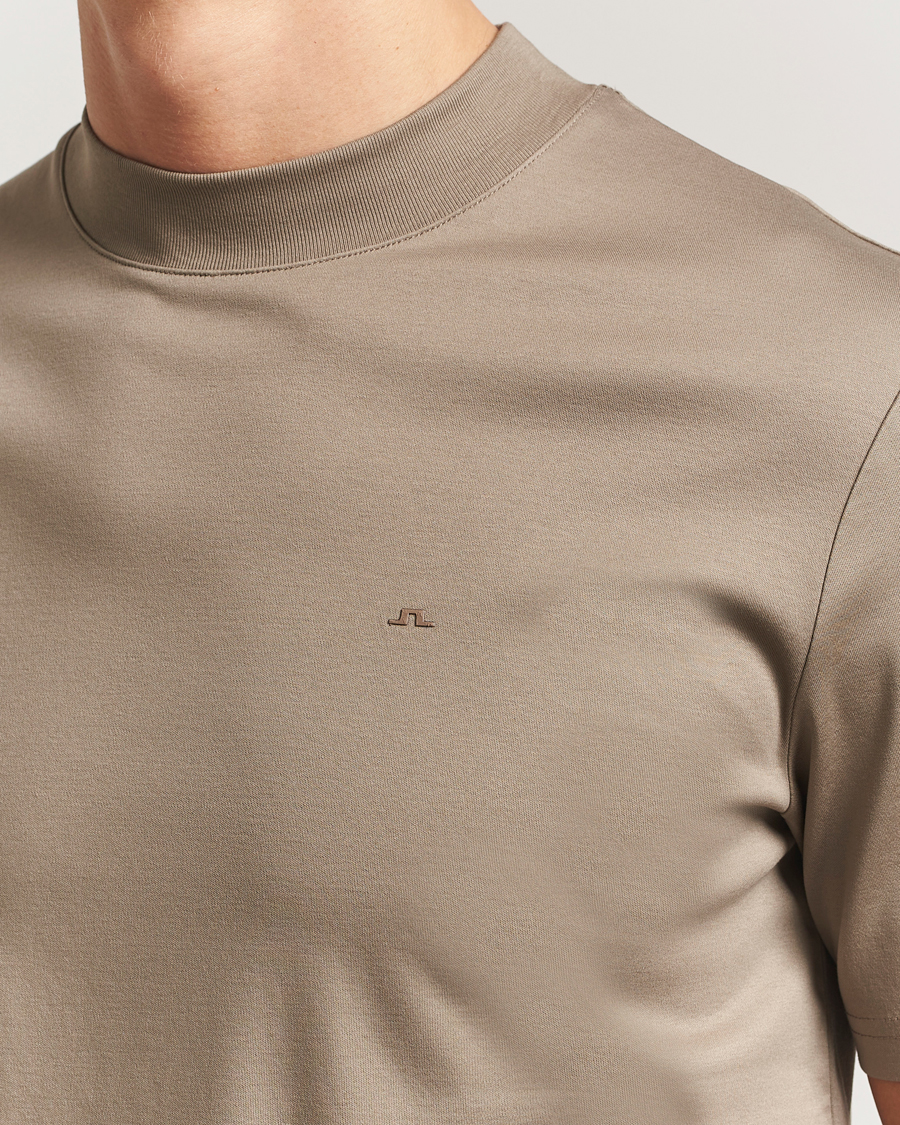 Heren | T-shirts | J.Lindeberg | Ace Mock Neck T-Shirt Brindle