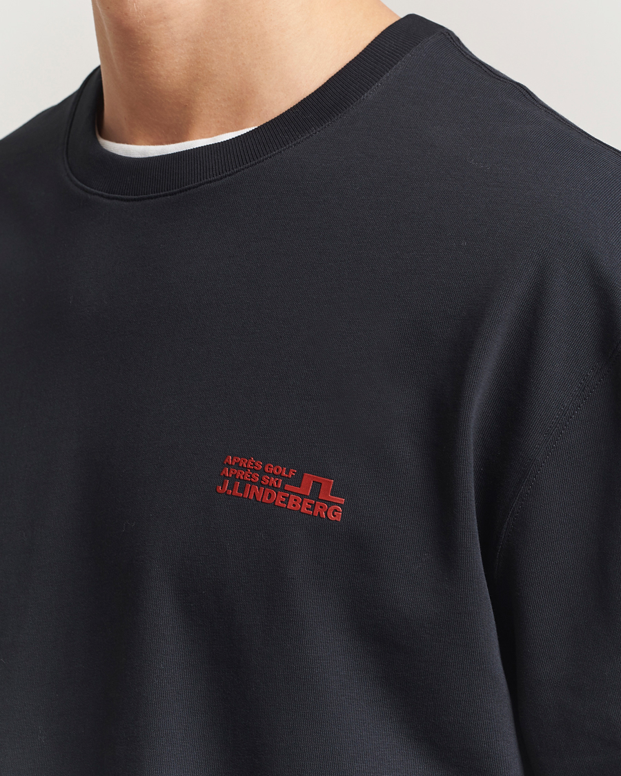 Heren | T-shirts | J.Lindeberg | Walsh Printed Long Sleeve T-Shirt Black
