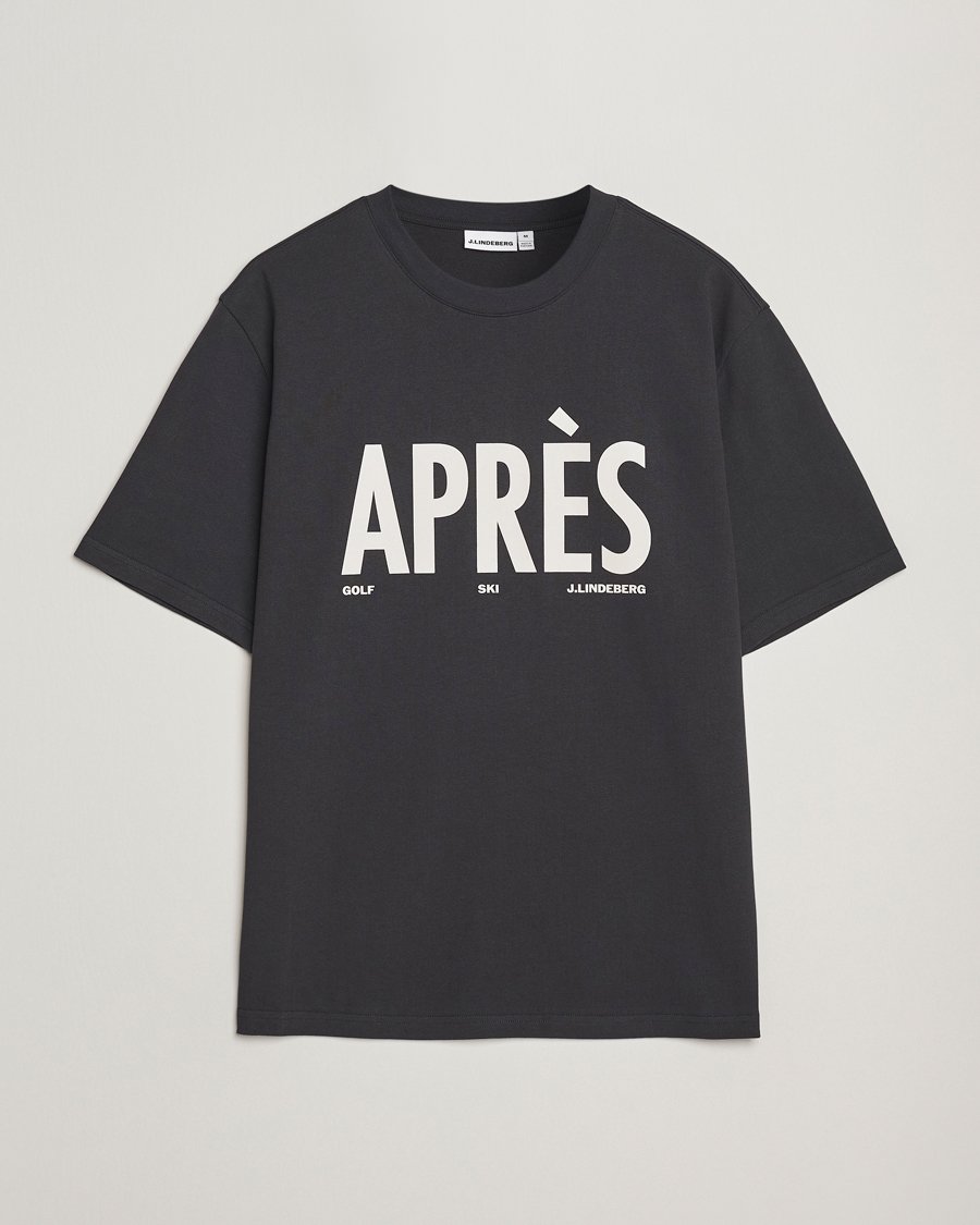 Heren | T-shirts | J.Lindeberg | Hale Printed Crew Neck T-Shirt Black