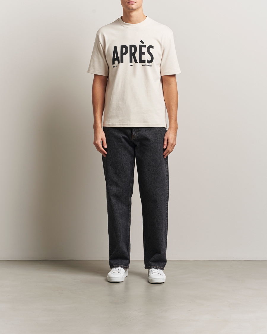 Heren | T-shirts | J.Lindeberg | Hale Printed Crew Neck T-Shirt Moonbeam