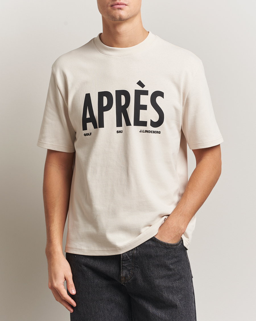 Heren | T-shirts | J.Lindeberg | Hale Printed Crew Neck T-Shirt Moonbeam