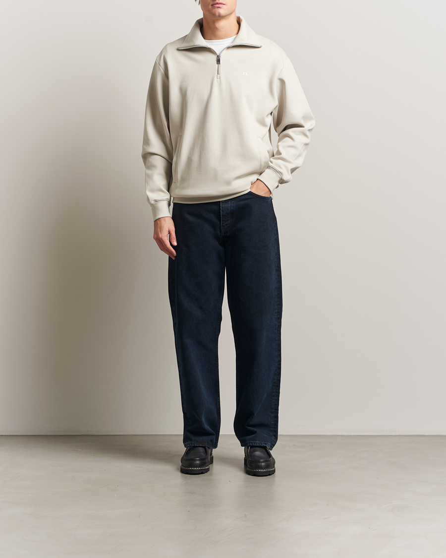 Heren | Truien | J.Lindeberg | Callan Jersey Half Zip Moonbeam
