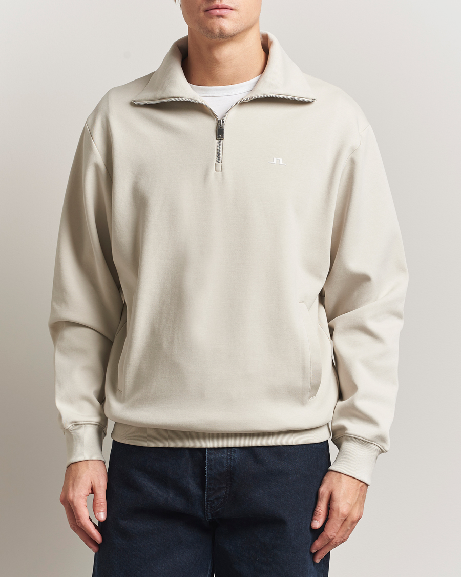 Heren | Truien | J.Lindeberg | Callan Jersey Half Zip Moonbeam