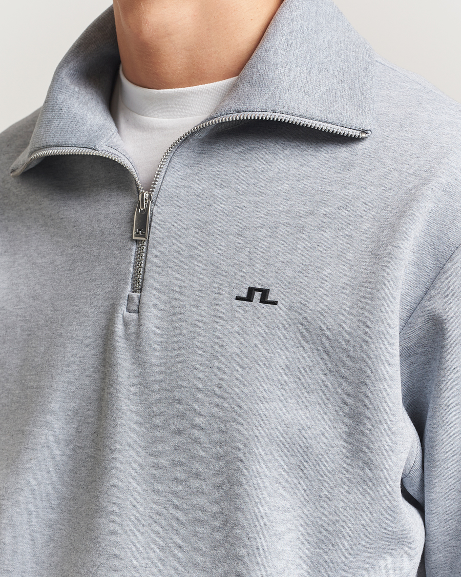 Heren | Truien | J.Lindeberg | Callan Jersey Half Zip Medium Grey Melange