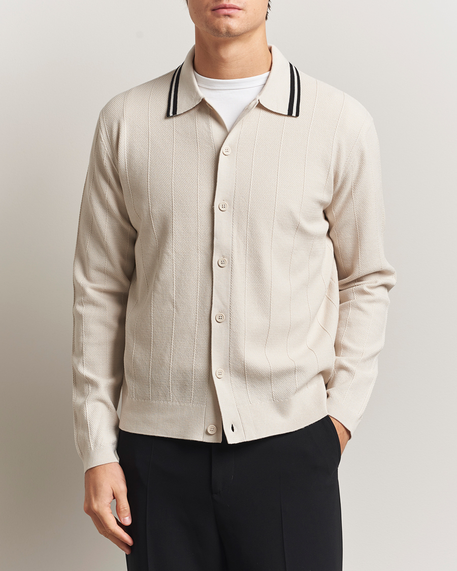 Heren | Truien | J.Lindeberg | Willem Structured Cardigan Moonbeam
