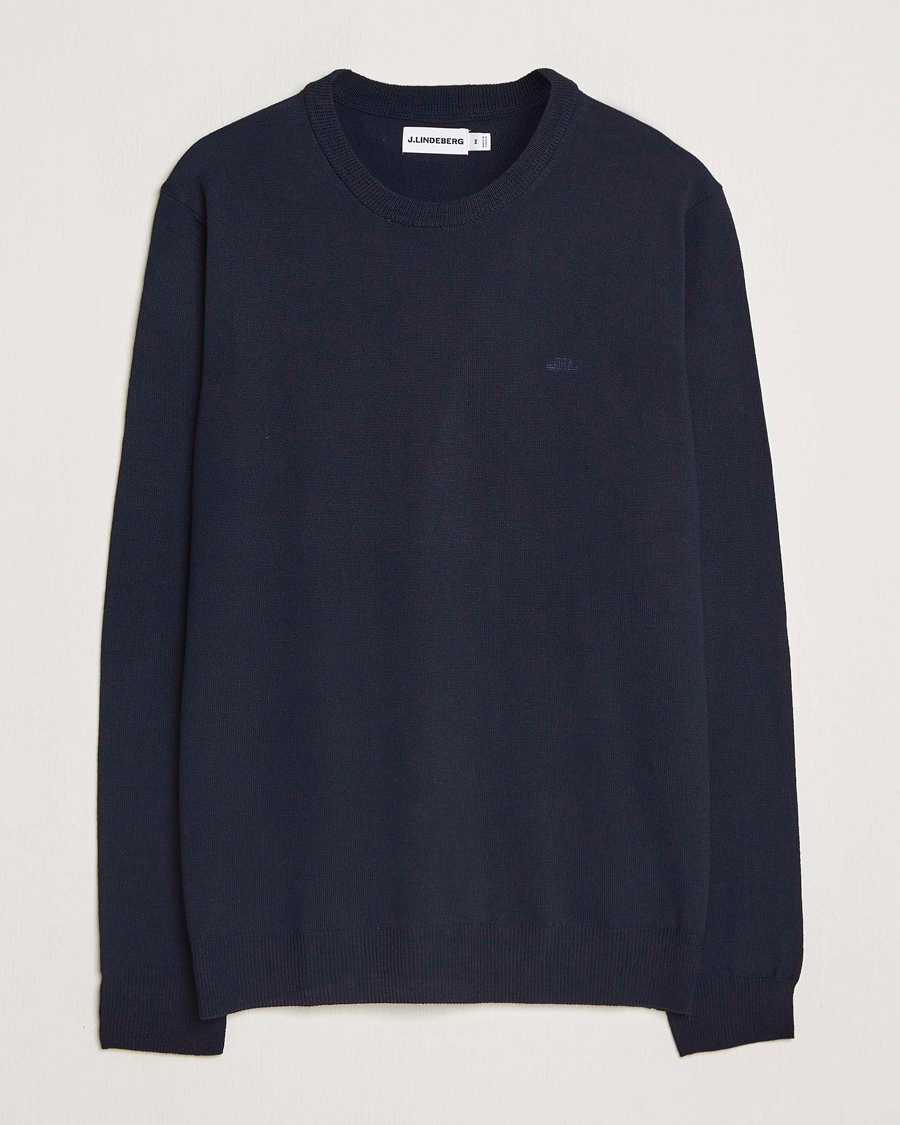 Heren | Truien | J.Lindeberg | Keane Merino Crew Neck Navy