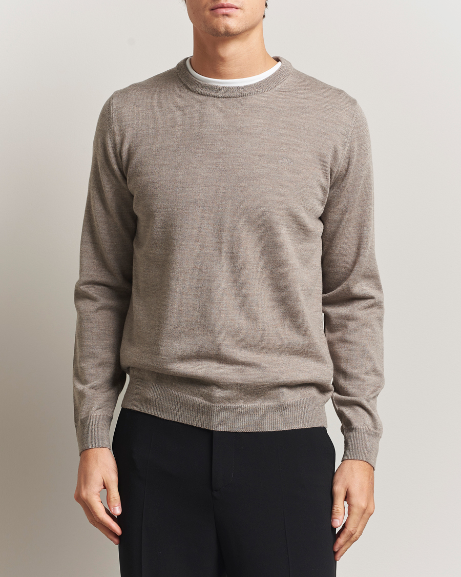 Heren | Truien | J.Lindeberg | Keane Merino Crew Neck Brindle Melange