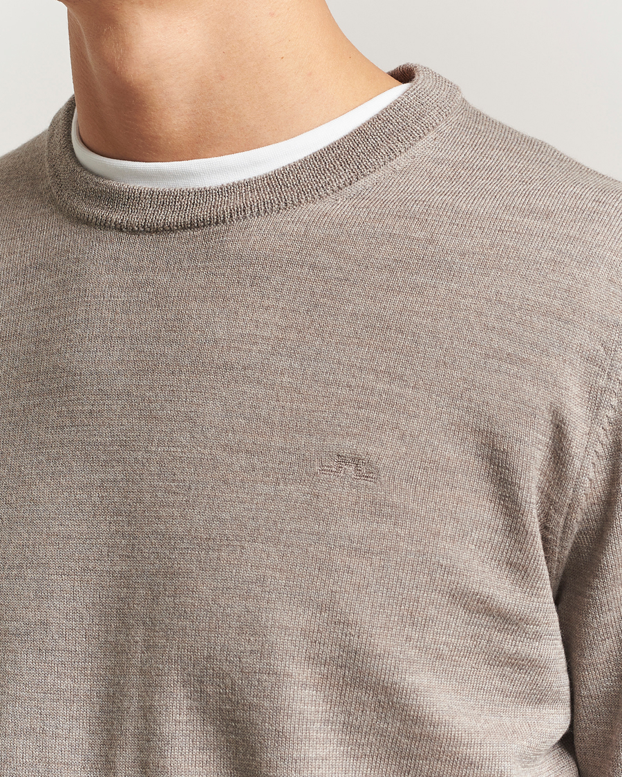 Heren | Truien | J.Lindeberg | Keane Merino Crew Neck Brindle Melange