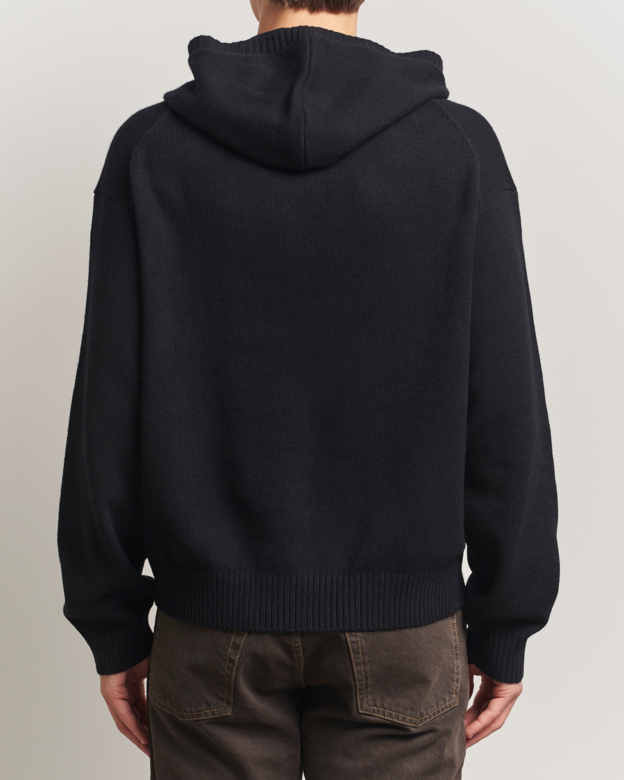 Heren | Truien | J.Lindeberg | Edward Wool Knitted Hoodie Black