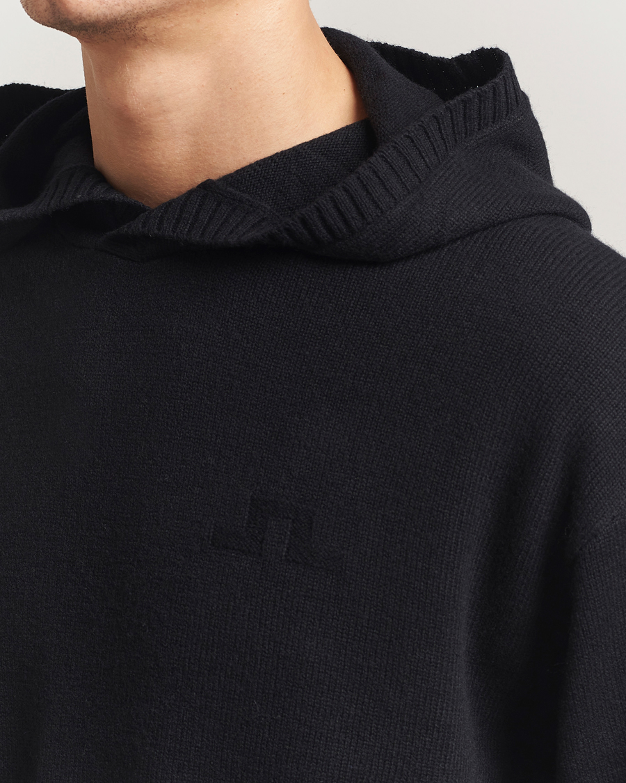Heren | Truien | J.Lindeberg | Edward Wool Knitted Hoodie Black