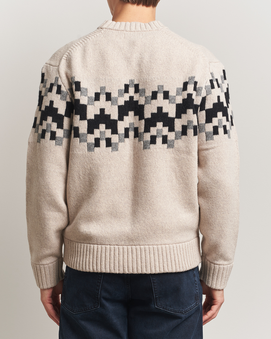 Heren | Truien | J.Lindeberg | Faris Wool Knitted Fairisle Sweater Moonbeam