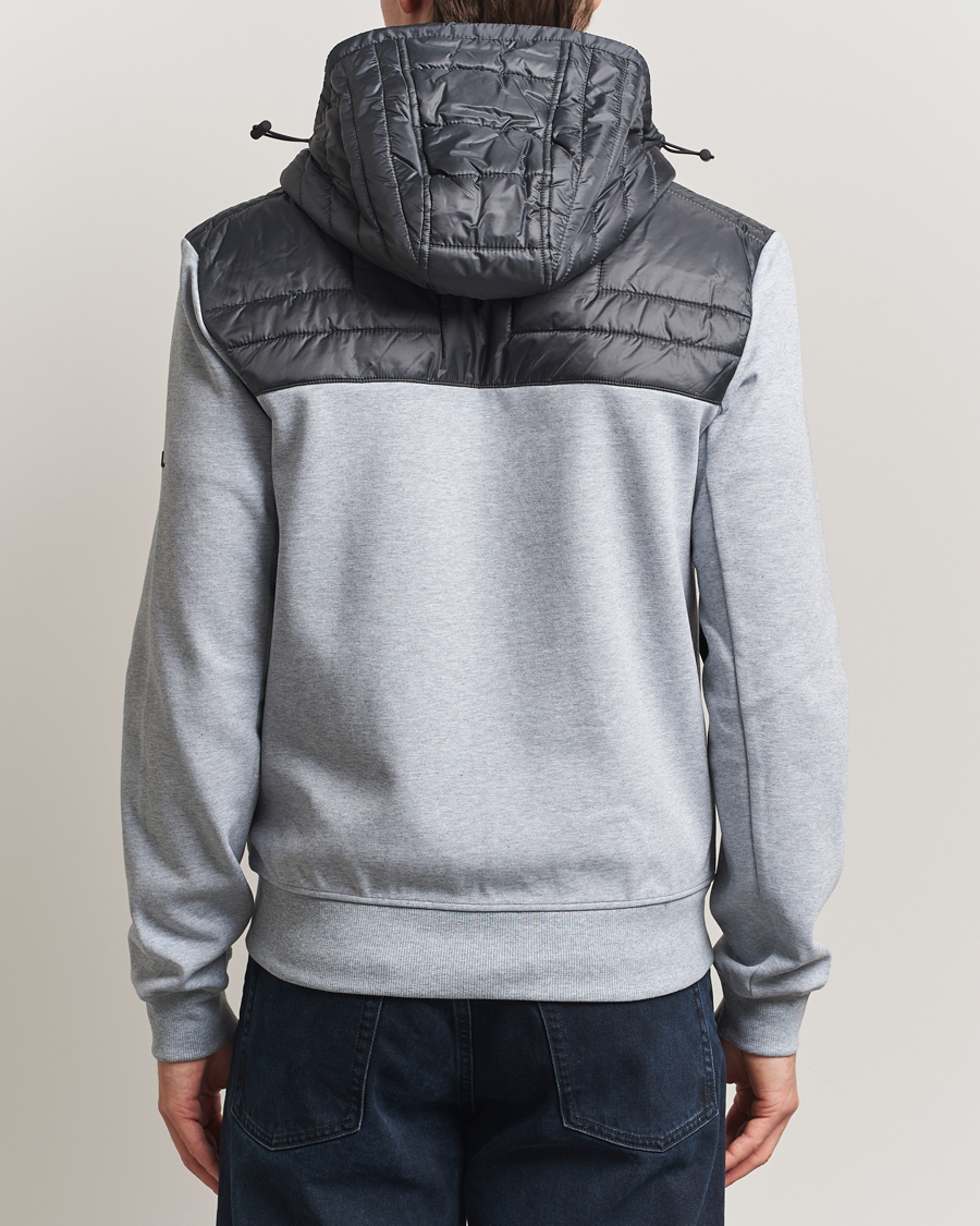 Heren | Jassen | J.Lindeberg | Seth Hybrid Hooded Full Zip Medium Grey Melange