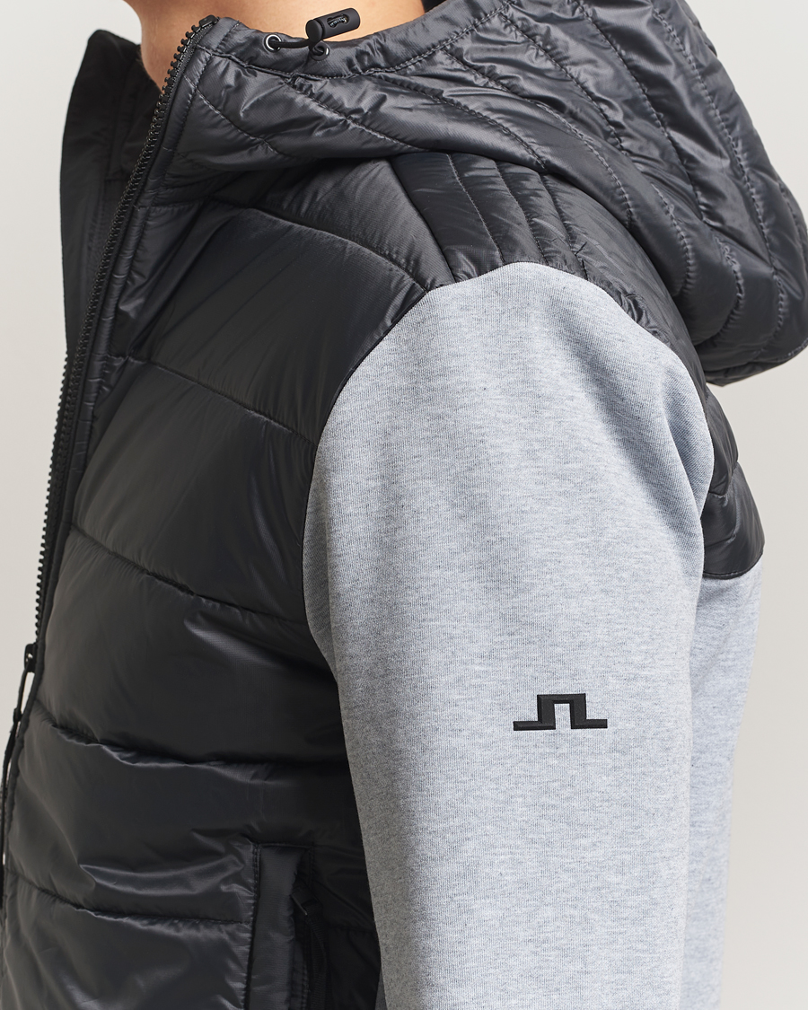 Heren | Jassen | J.Lindeberg | Seth Hybrid Hooded Full Zip Medium Grey Melange