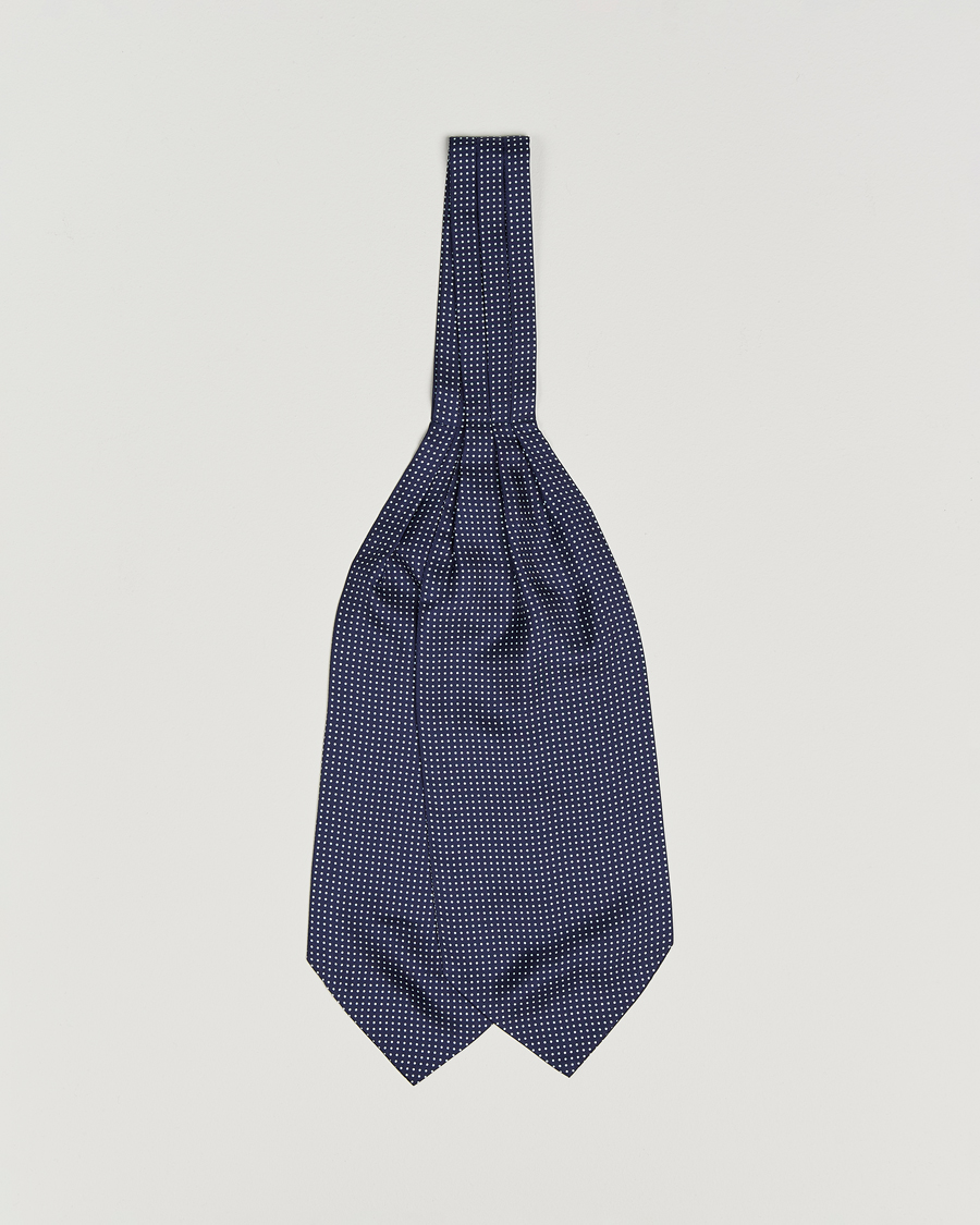 Heren | Sjaals | Amanda Christensen | Silk Twill Micro Dot Ascot Navy