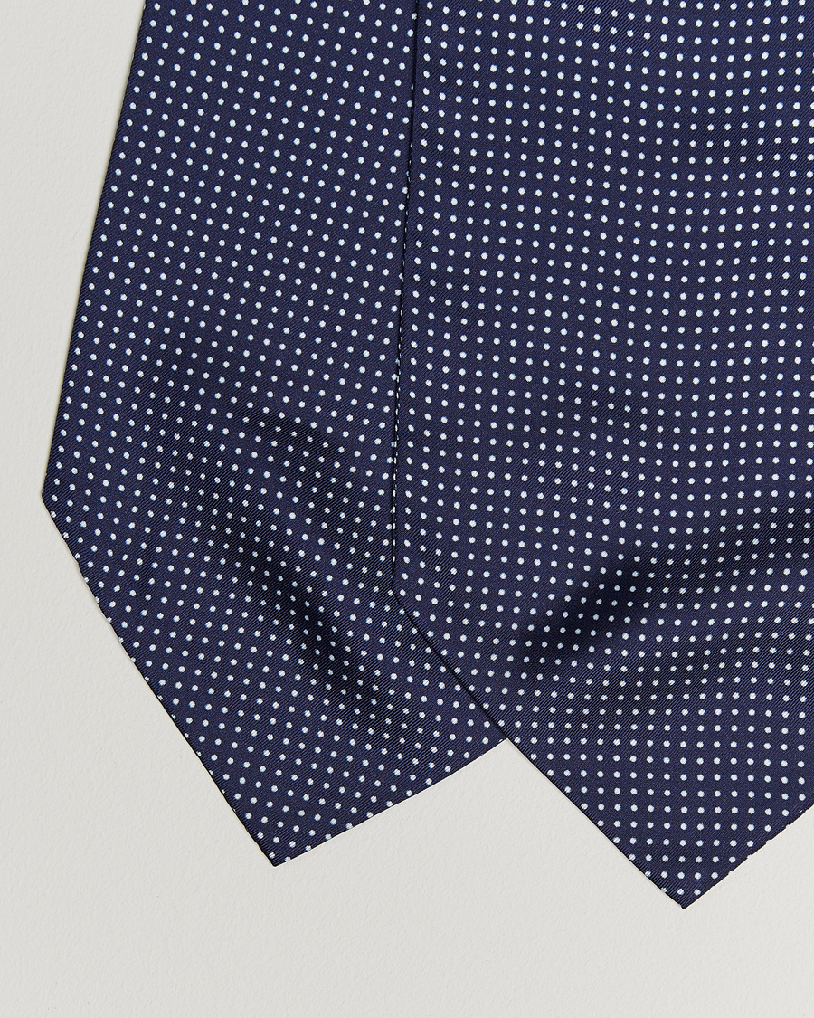 Heren | Sjaals | Amanda Christensen | Silk Twill Micro Dot Ascot Navy