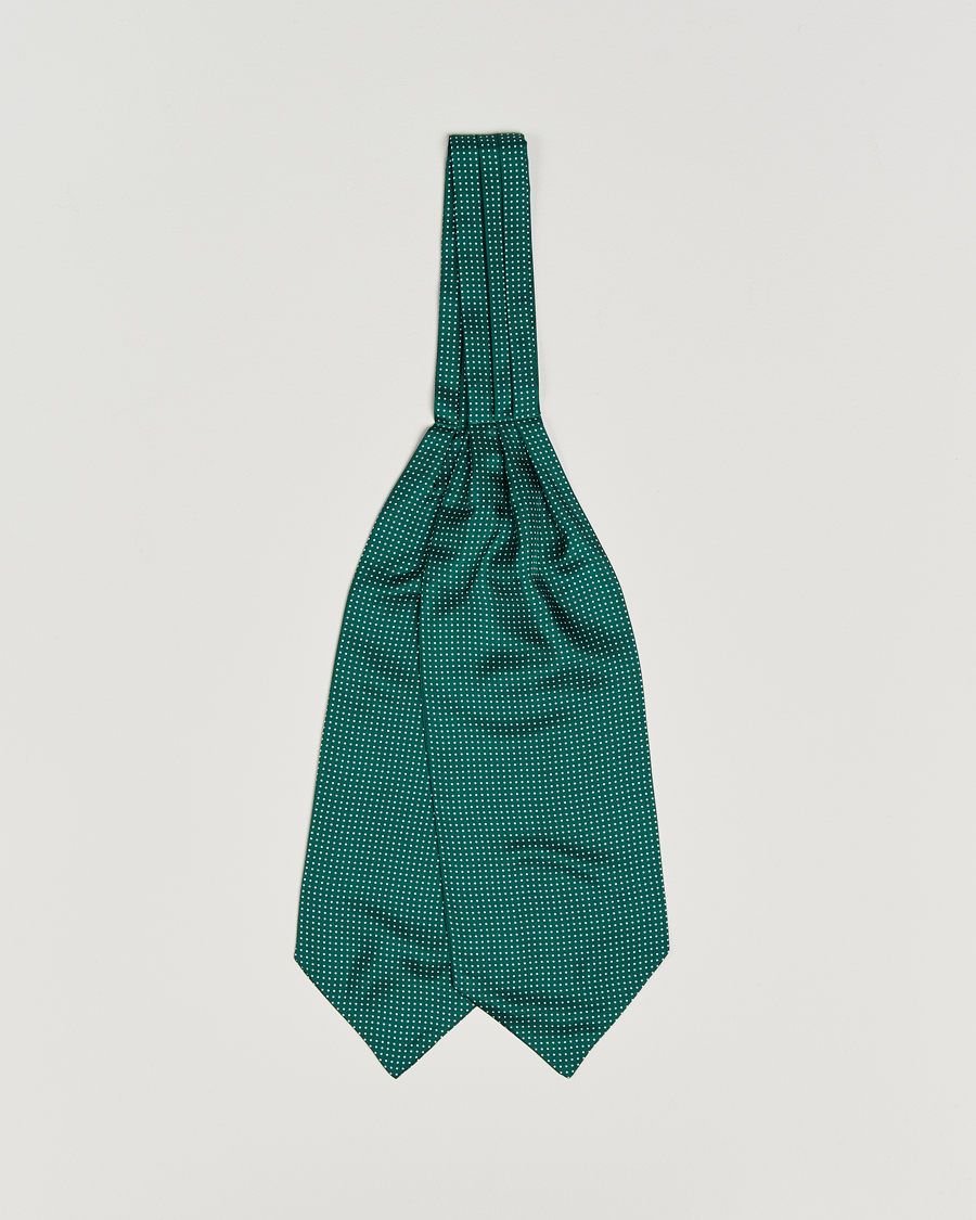 Heren | Sjaals | Amanda Christensen | Silk Twill Micro Dot Ascot Bottle Green